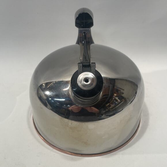 Vtg Paul Revere Ware 2 Qt. Copper Bottom Whistling Tea Kettle Pot Cu03 J - Picture 11 of 12